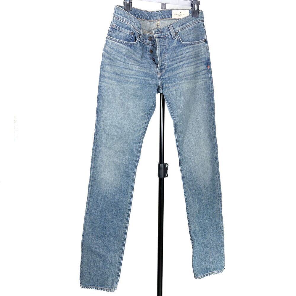 Imogene + Willie Charlie Jeans Men's 30 Slim Straight Light Wash Button Fly